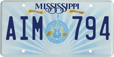 MS license plate AIM794