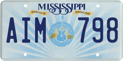 MS license plate AIM798
