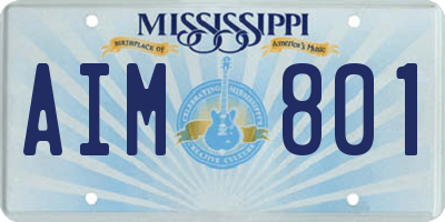 MS license plate AIM801