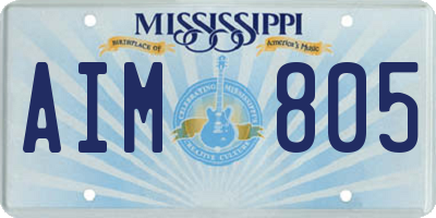 MS license plate AIM805