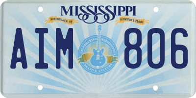MS license plate AIM806