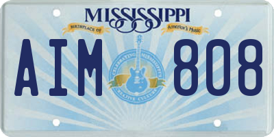 MS license plate AIM808