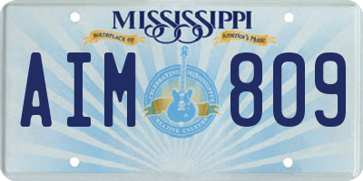 MS license plate AIM809