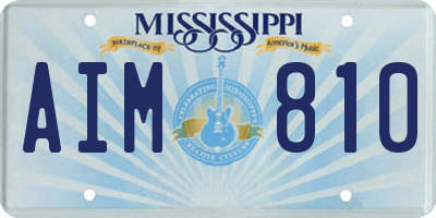 MS license plate AIM810