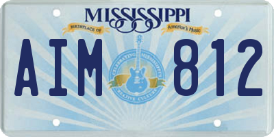 MS license plate AIM812