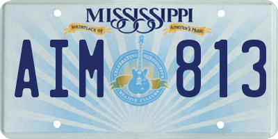 MS license plate AIM813