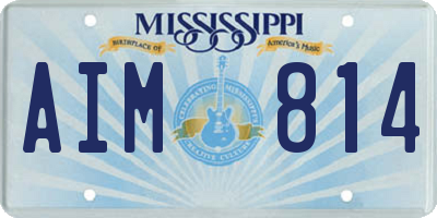 MS license plate AIM814