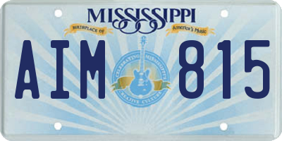 MS license plate AIM815