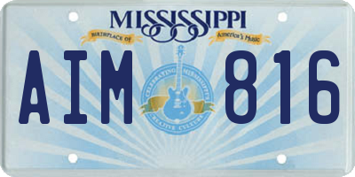 MS license plate AIM816