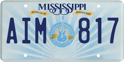 MS license plate AIM817