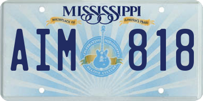 MS license plate AIM818