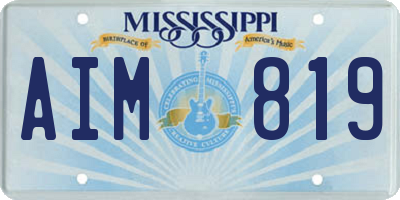 MS license plate AIM819