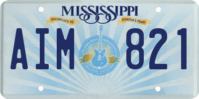 MS license plate AIM821
