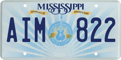 MS license plate AIM822