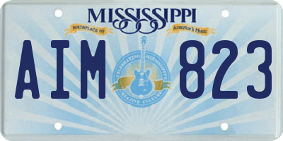 MS license plate AIM823