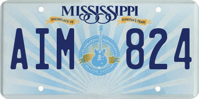 MS license plate AIM824