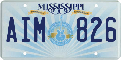 MS license plate AIM826
