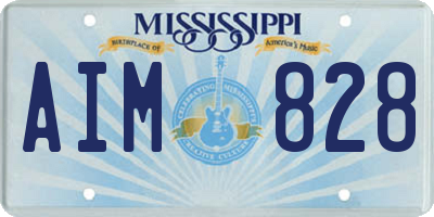 MS license plate AIM828