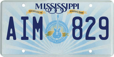 MS license plate AIM829