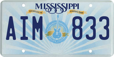 MS license plate AIM833