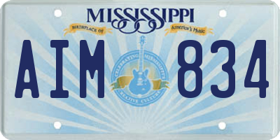 MS license plate AIM834