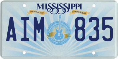 MS license plate AIM835