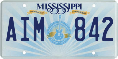 MS license plate AIM842