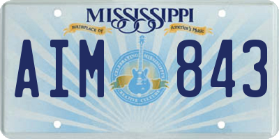 MS license plate AIM843
