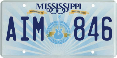 MS license plate AIM846