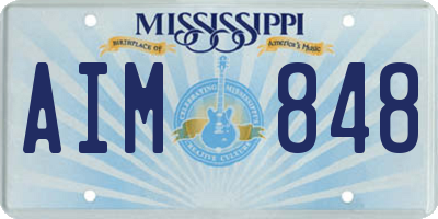 MS license plate AIM848