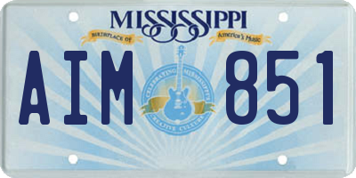 MS license plate AIM851