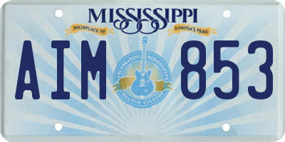 MS license plate AIM853