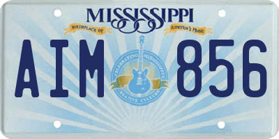 MS license plate AIM856