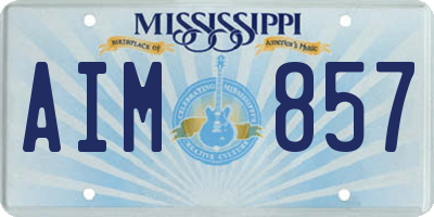 MS license plate AIM857