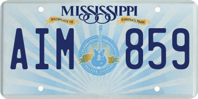 MS license plate AIM859