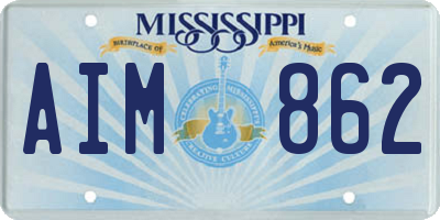MS license plate AIM862