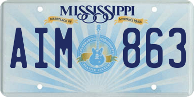 MS license plate AIM863