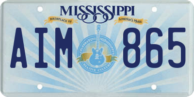 MS license plate AIM865