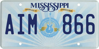 MS license plate AIM866