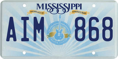 MS license plate AIM868