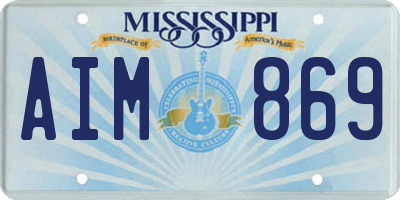 MS license plate AIM869