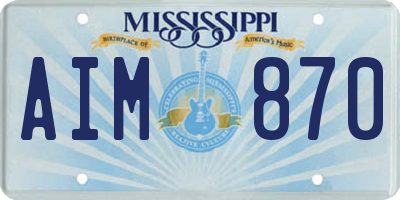 MS license plate AIM870