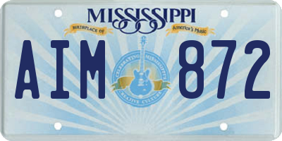 MS license plate AIM872