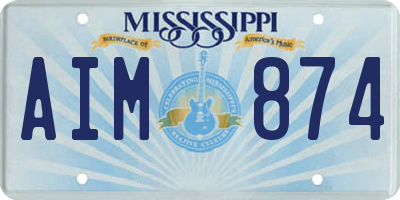 MS license plate AIM874