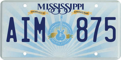 MS license plate AIM875