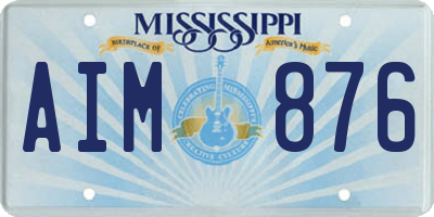 MS license plate AIM876