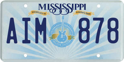 MS license plate AIM878