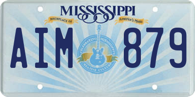 MS license plate AIM879