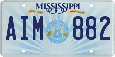 MS license plate AIM882