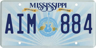 MS license plate AIM884